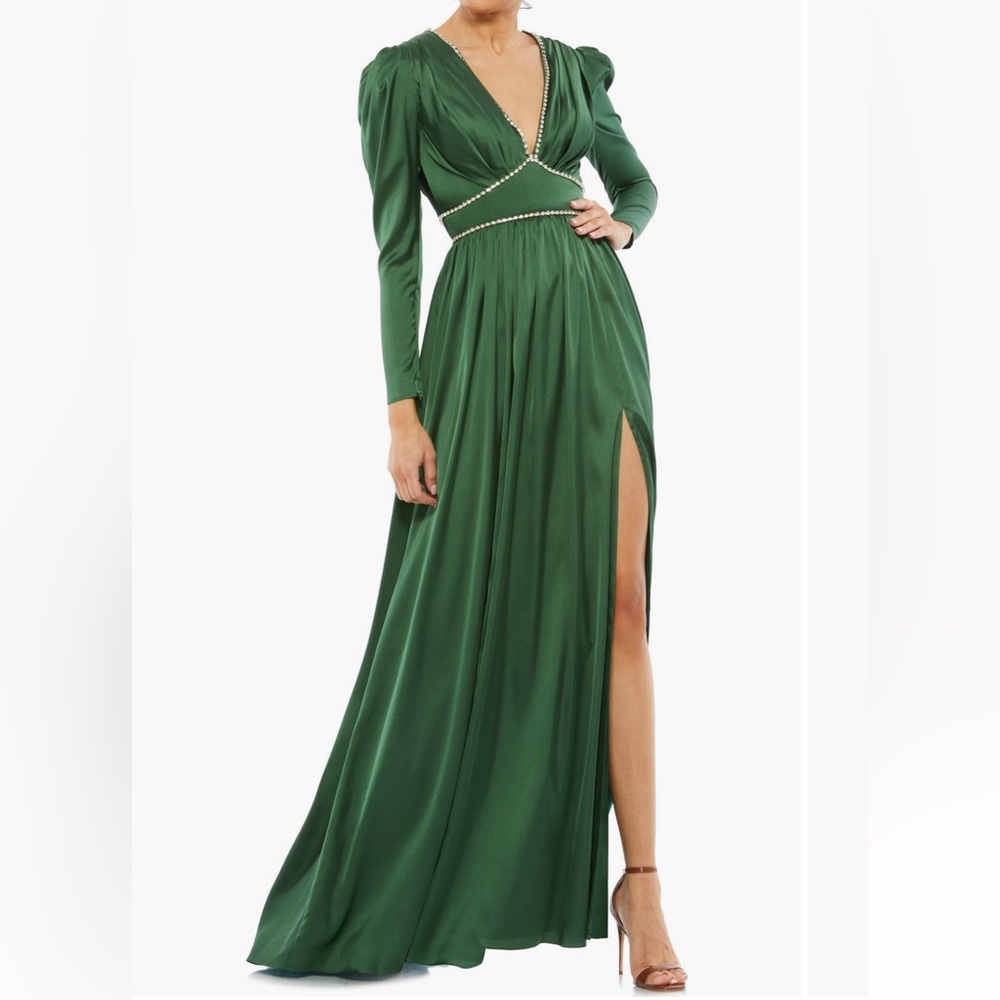 Mac Duggal crystal empire waist gown